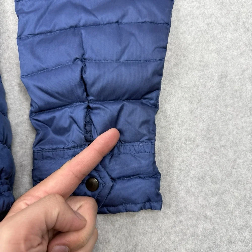 Relwen Jacket Mens Small Blue Puffer Goose‎ Down Quilted Snap Button Outdoors